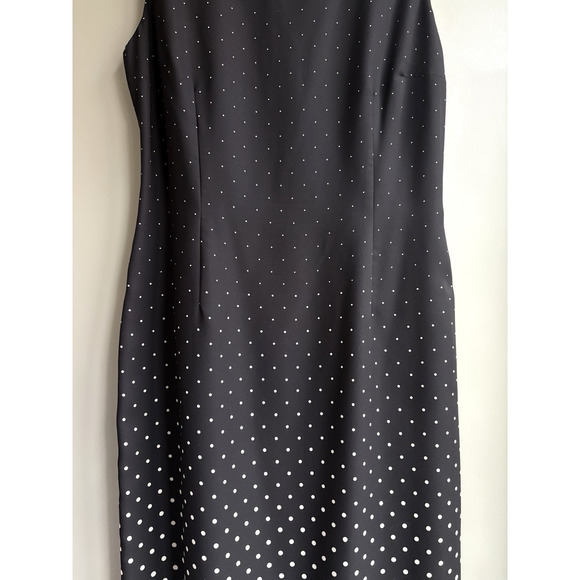 Maggy London Black Cream Polka Dot Gradient Maxi Dress Cut out Tie Back 14 - Picture 4 of 13